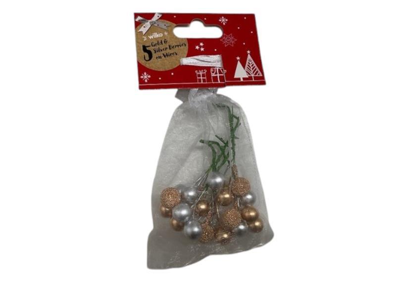 Gold Silver Berries On Wires