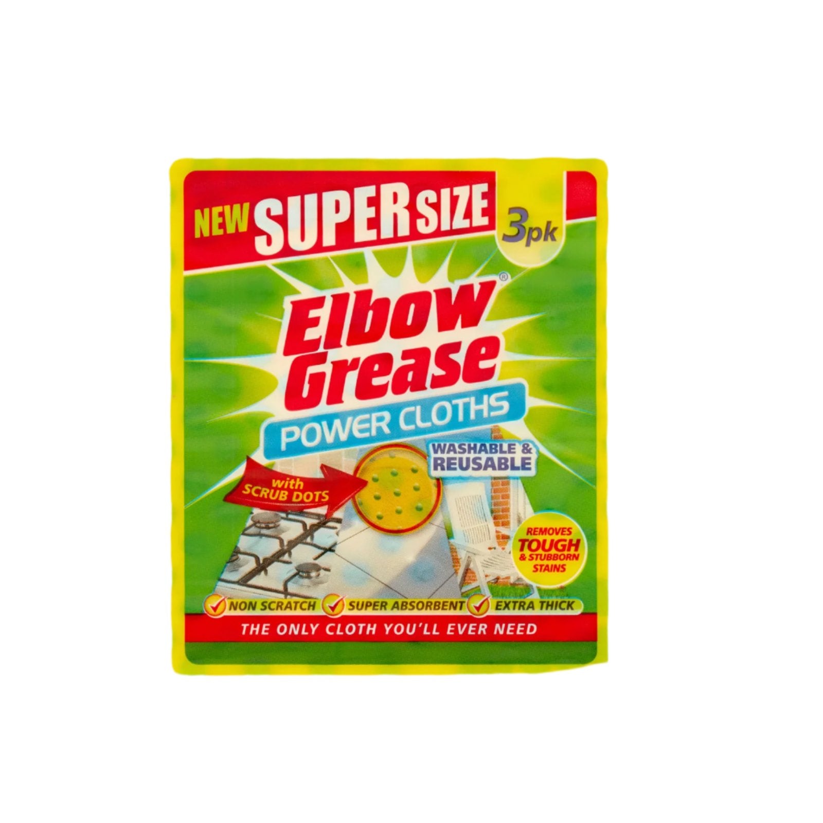 New Super Size Elbow Grease Power Cloths 3Packs