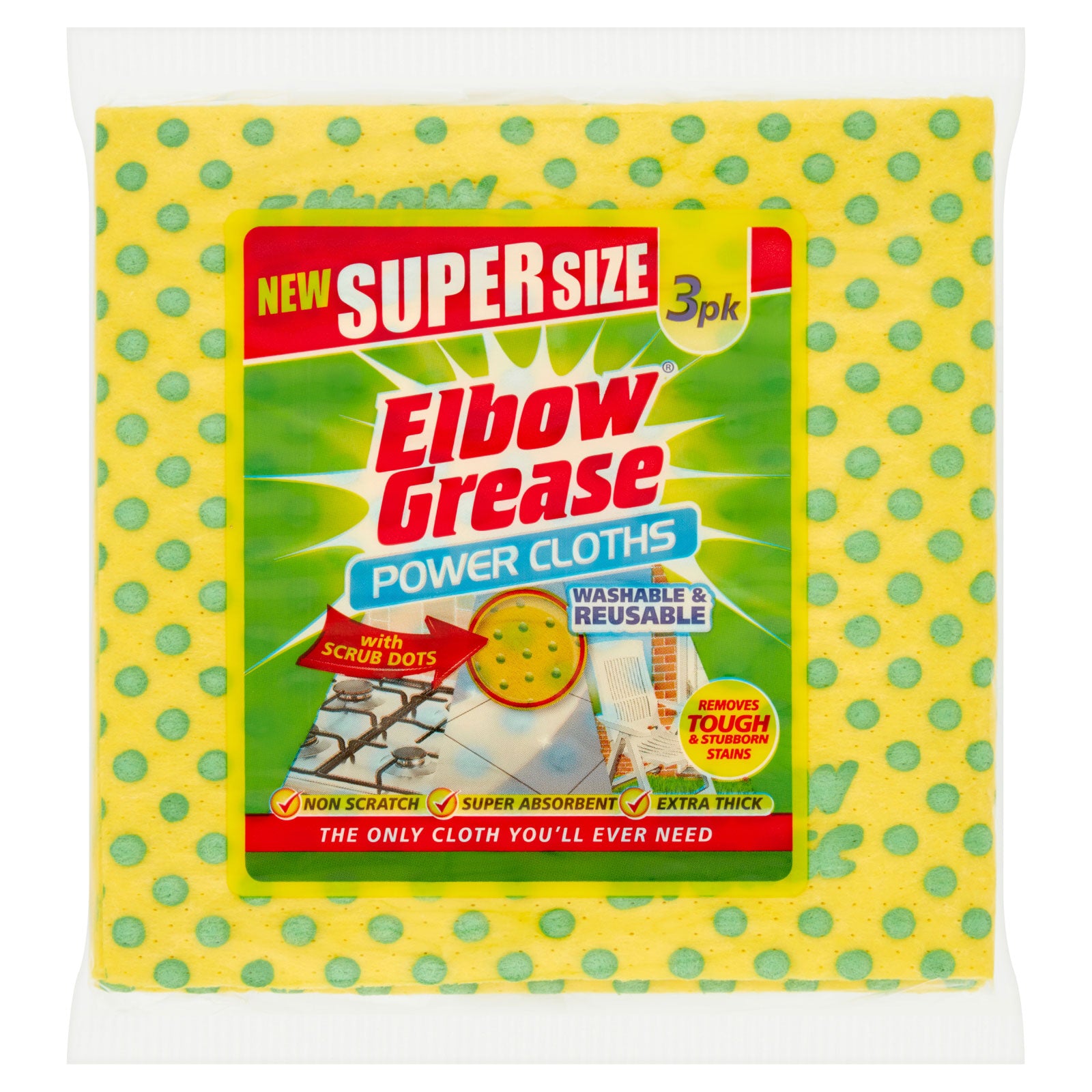 New Super Size Elbow Grease Power Cloths 3Packs