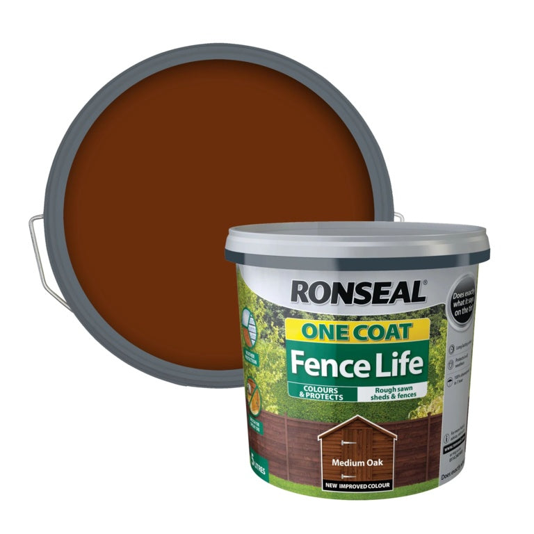 Ronseal One Coat Fence Life Medium Oak 5L