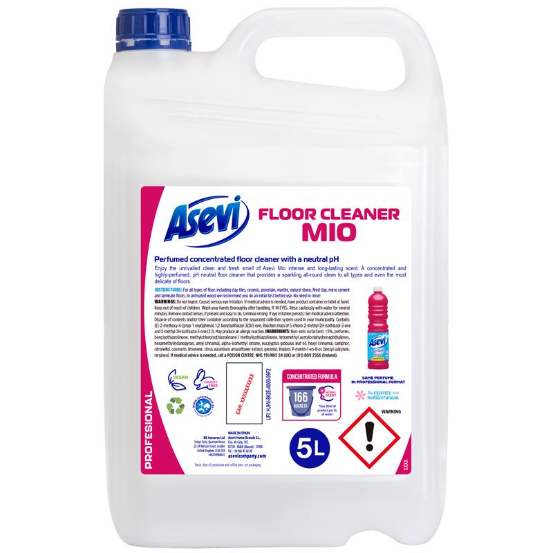 Asevi Concentrated Floor Cleaner 5L Bottle In Mio And Pet