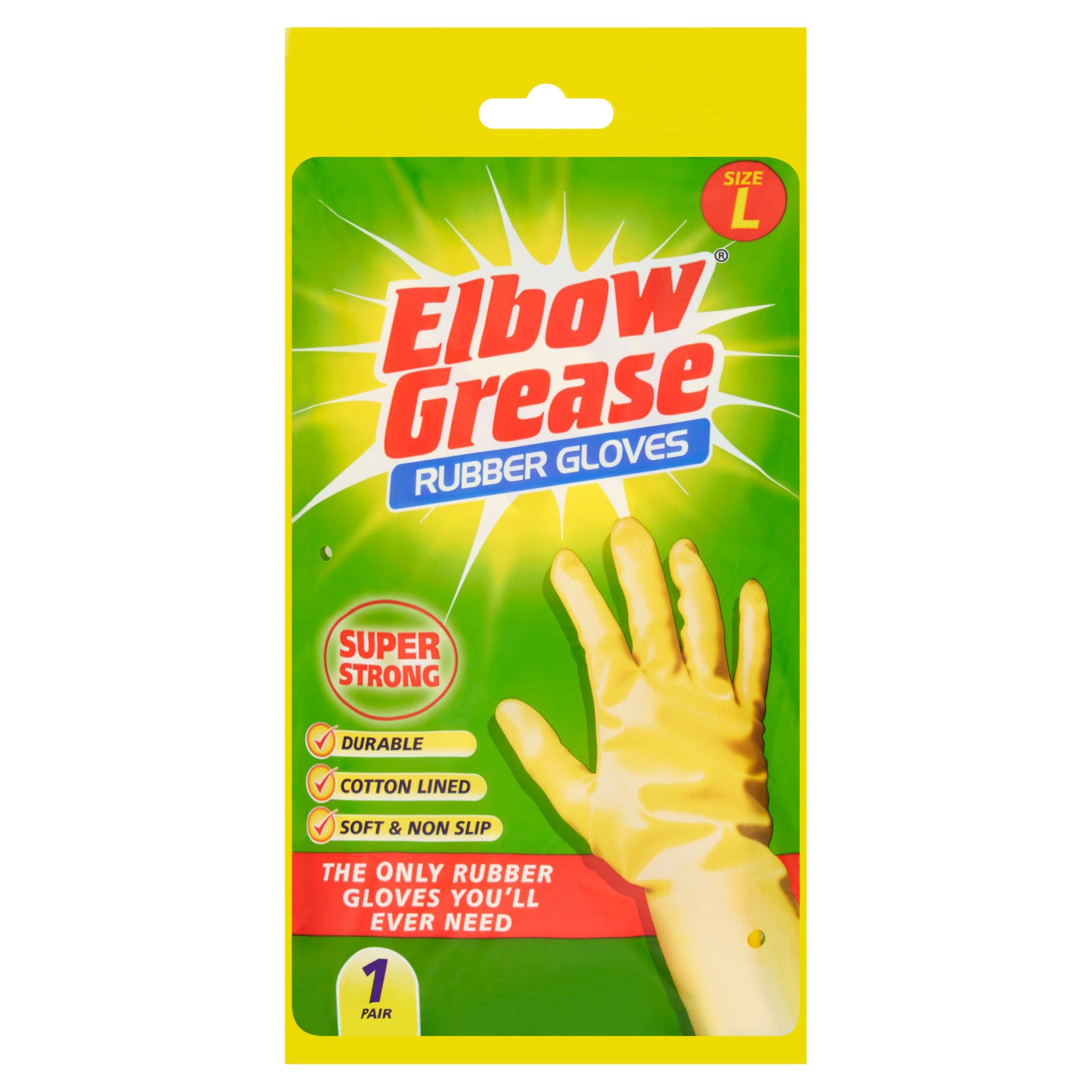 Elbow Grease Super Strong Rubber Gloves Large