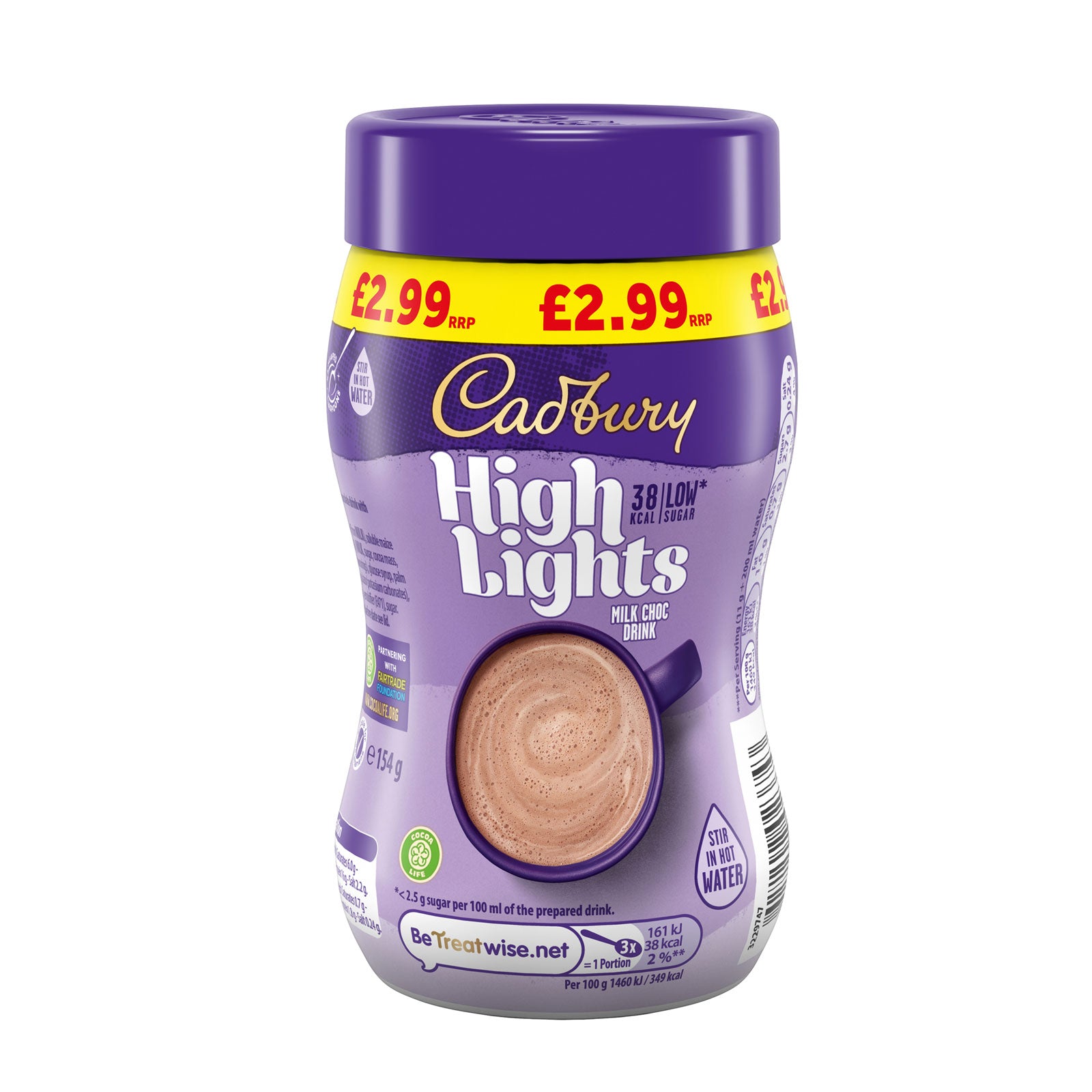 Cadbury High Lightd Milk Choc Drink 154g