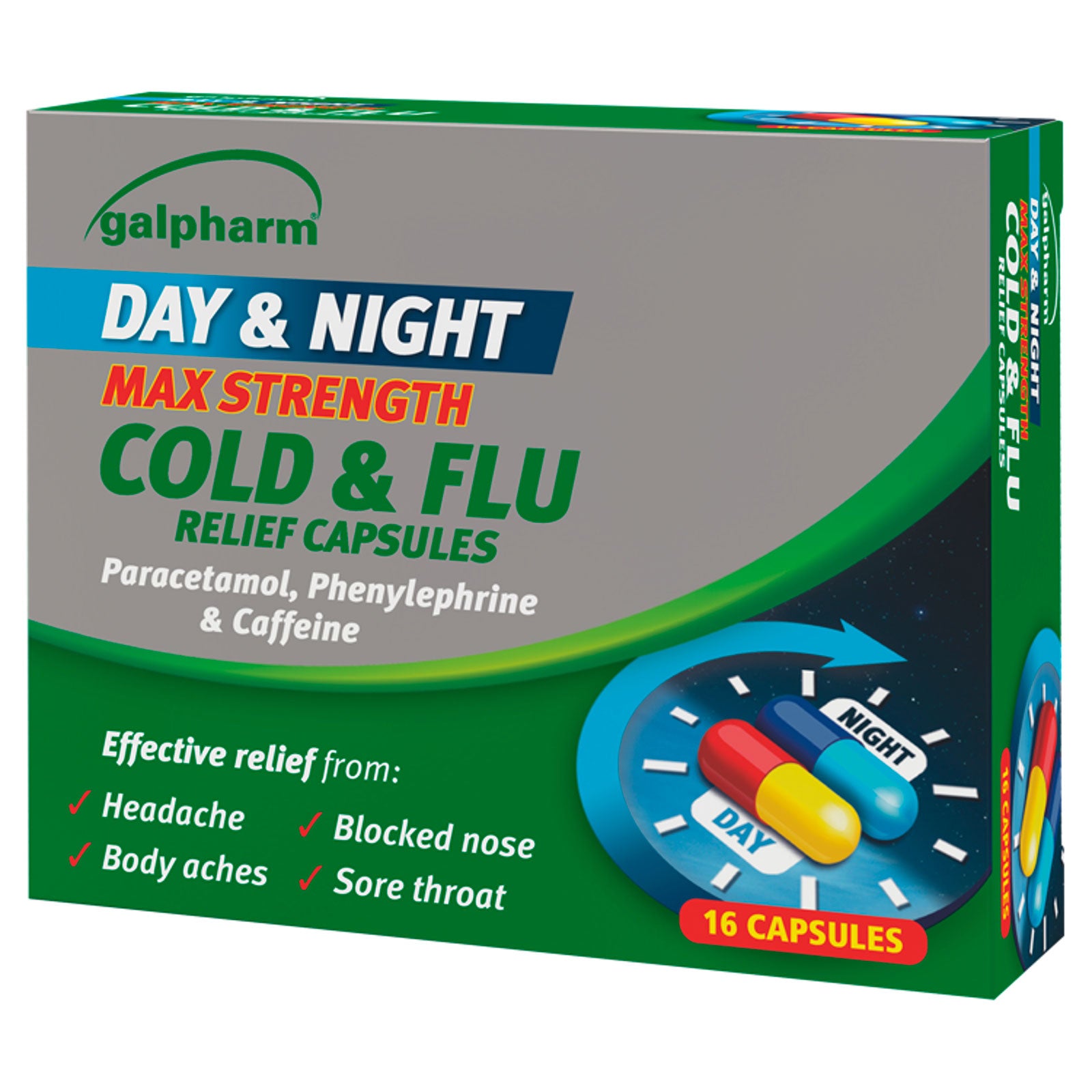 Galpharm Day & Night Cold & Flu Relief 16 Capsule