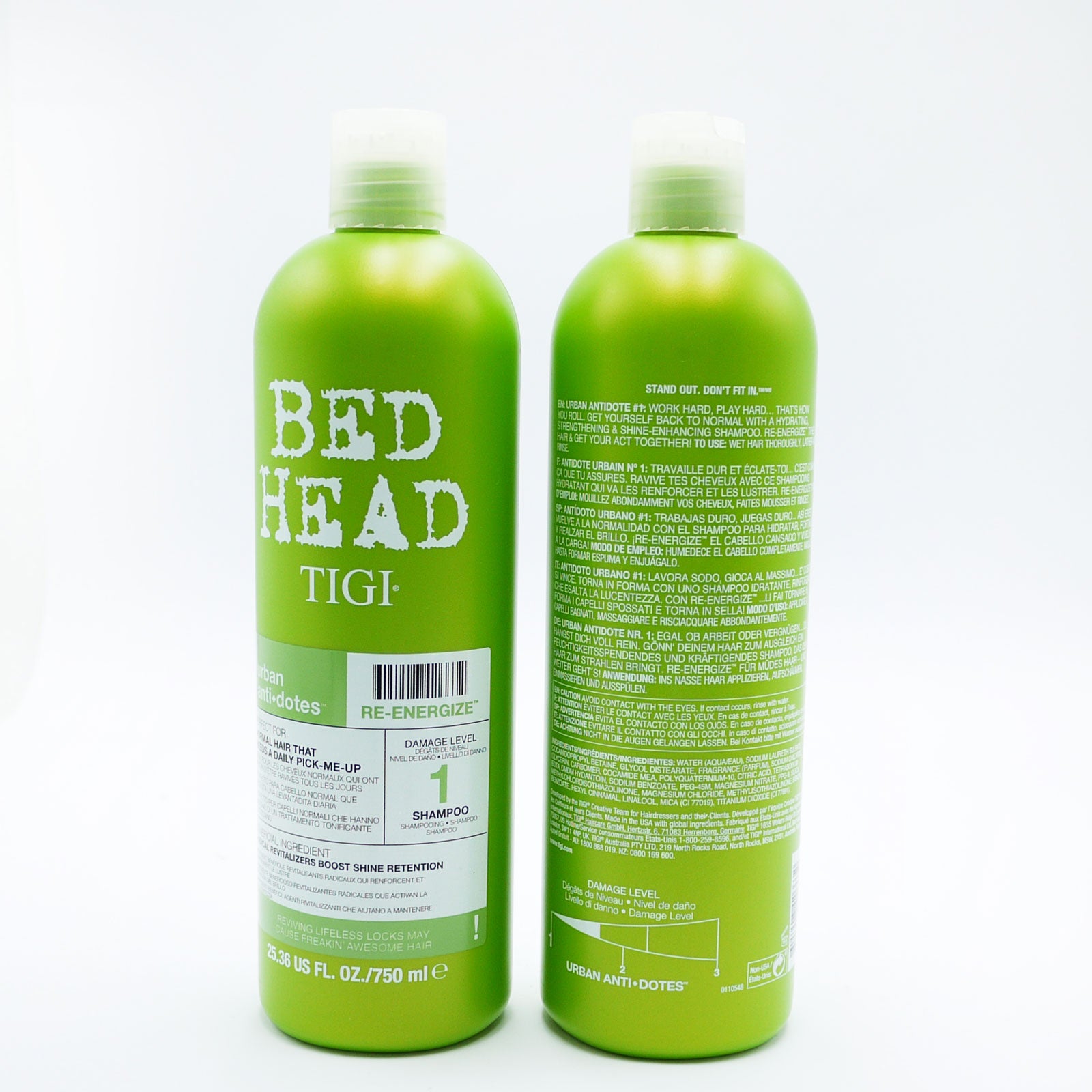 TIGI Bed Head Re-Energize Shampoo Urban Anti Dotes 750ml