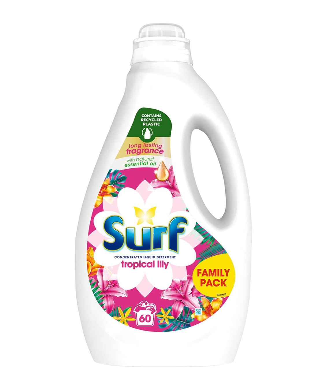 Surf Tropical Lily 60 Wash Liquid Laundry Detergent 1620ml – Long Lasting Fresh Laundry Liquid (Multi Pack Deals)