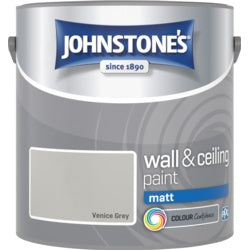 JOHNSTONE'S Matte Wall & Ceiling Paint Venice Grey 2.5 Litres