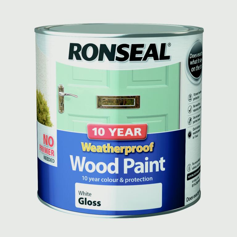 Ronseal 10 Year Weatherproof Gloss Wood Paint 2.5L / White