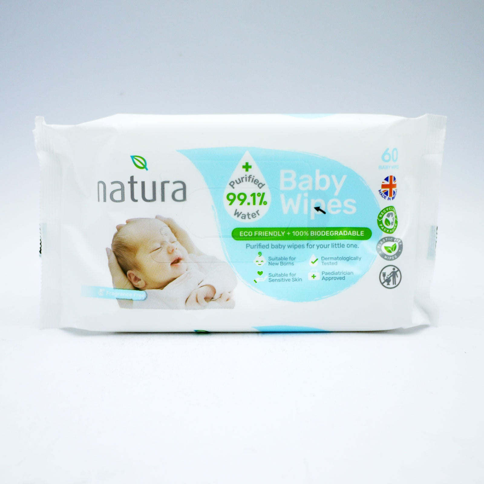 Natura Purified Water Baby 60 wipes