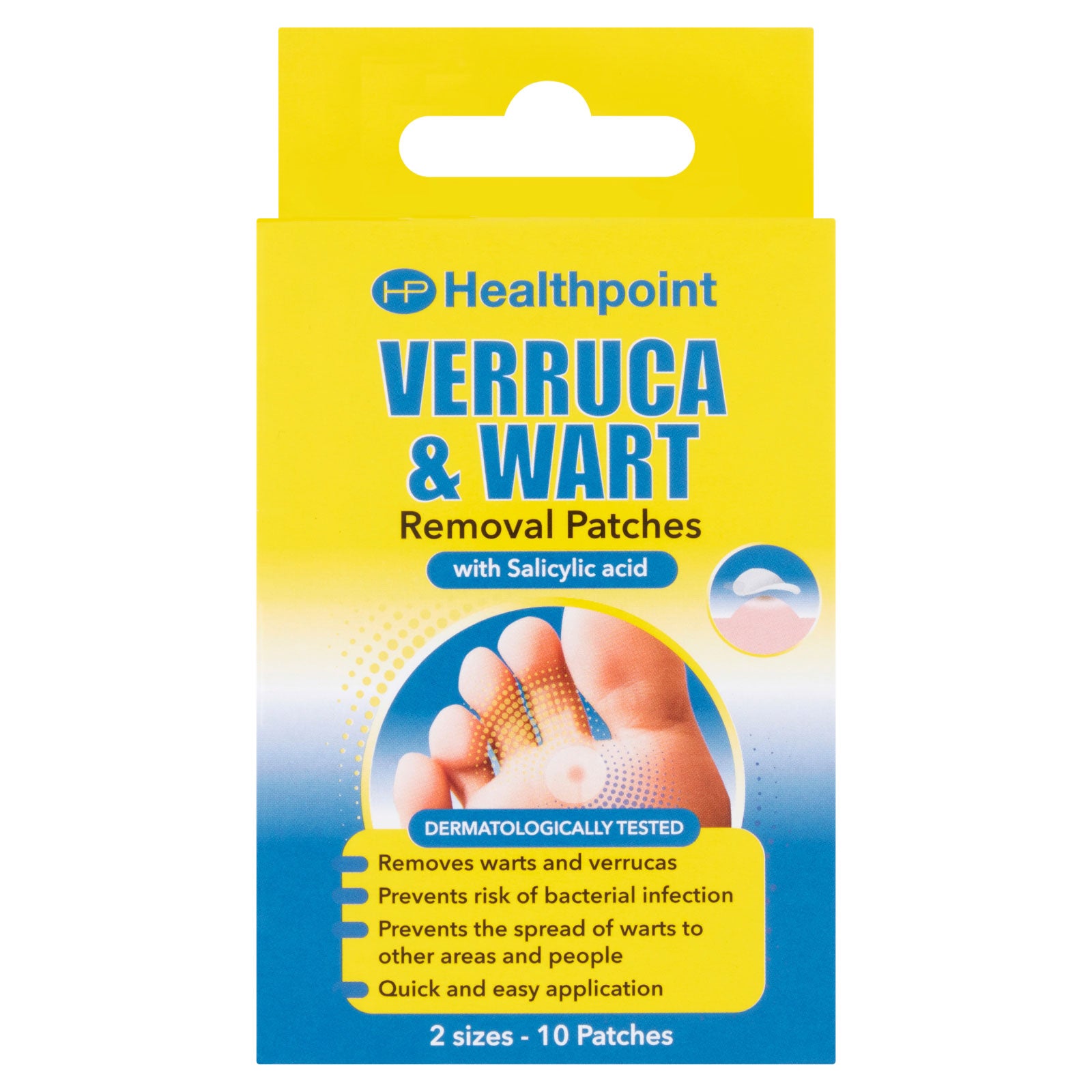 Health Point Verruc & Wart Removal Patches 2 Size - 10 Patches