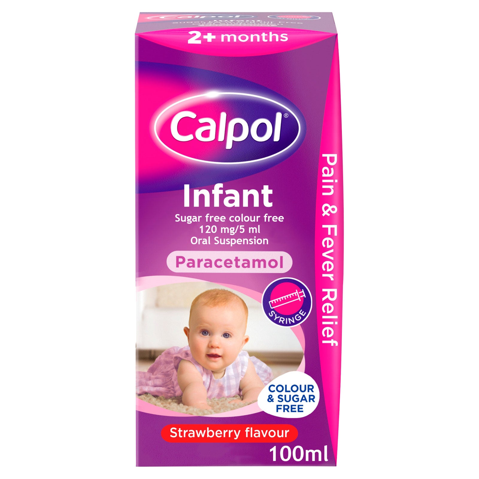 Calpol Infant Sugar & Colour Free Paracetamol 100ml