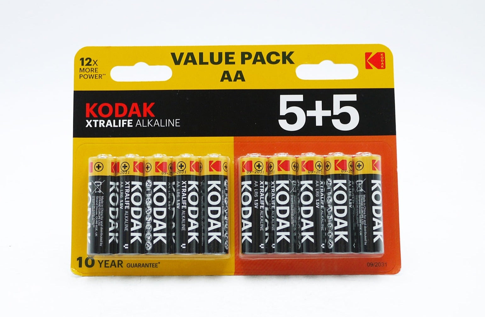 Kodak Xtralife Alkaline AA Batteries 10pk