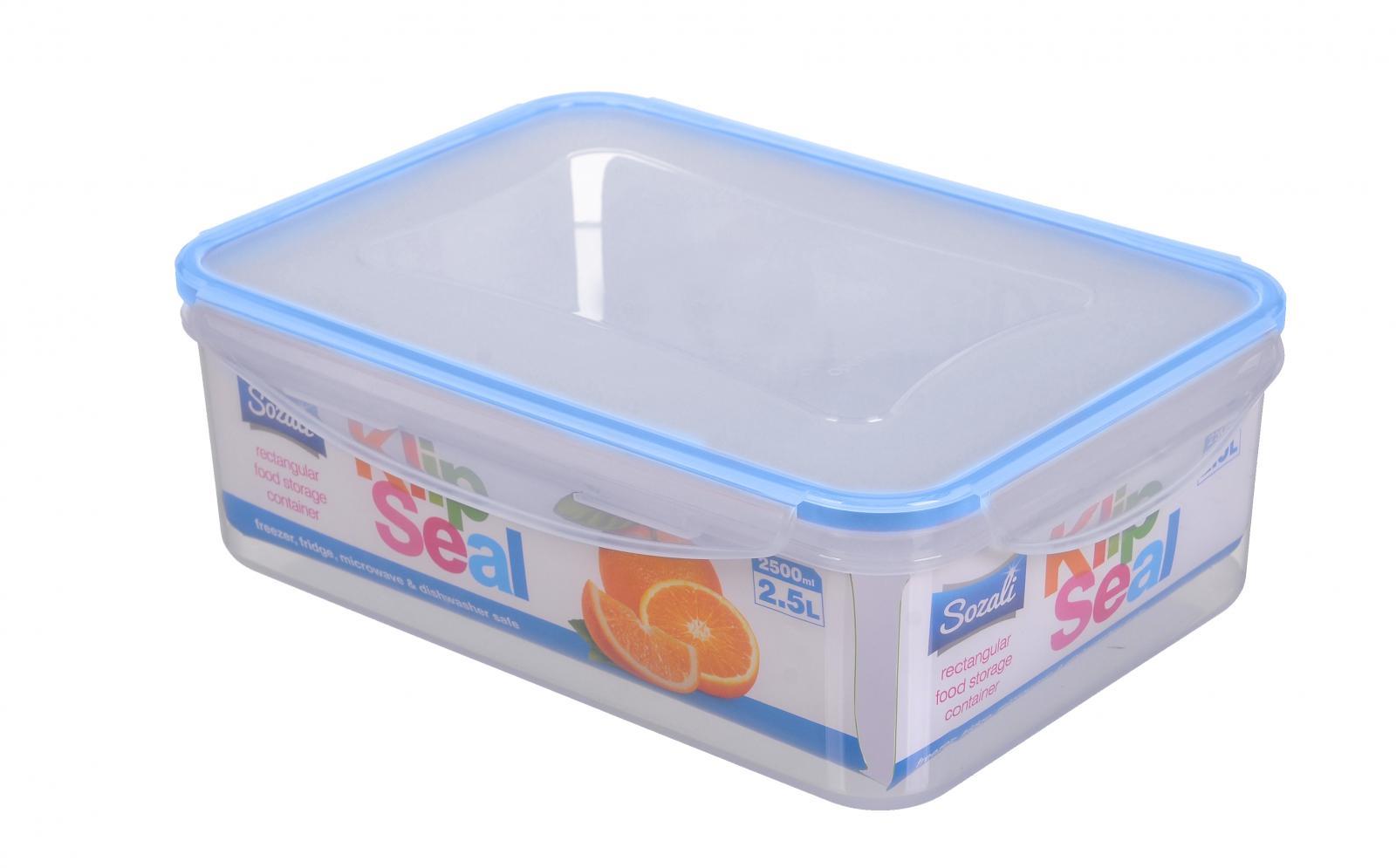 Sozali 2.5L Rectangular KlipSeal Food Storage Container Airtight ...