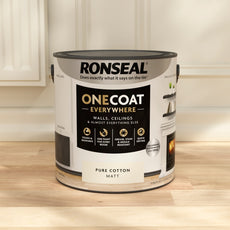 Ronseal One Coat Everywhere Matt Paint 2.5L Pure Cotton