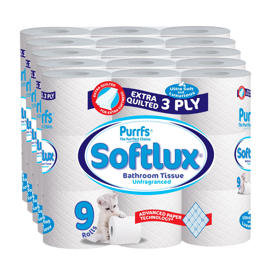 Softlux 3-Ply Premium Toilet Rolls (45-Pack)