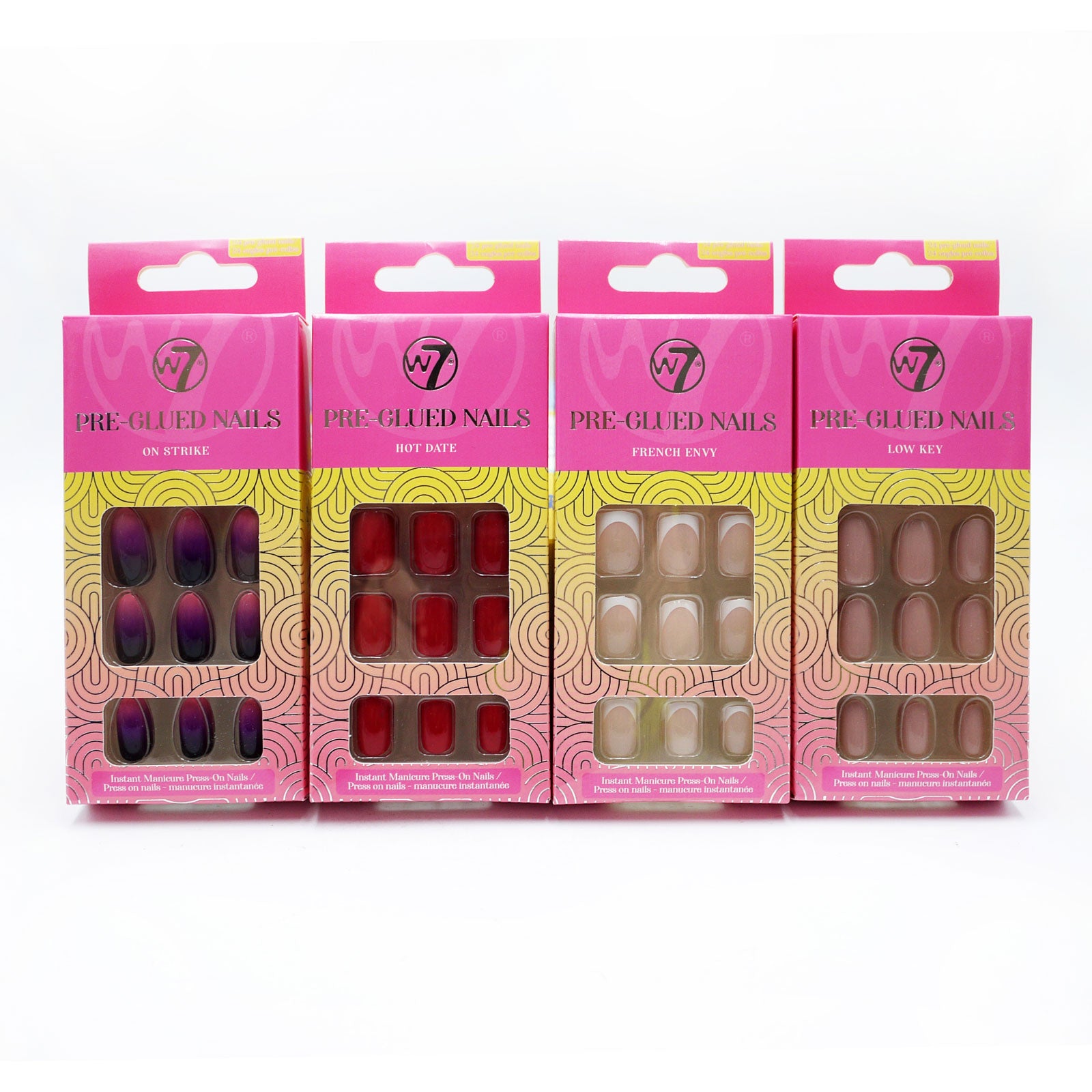 W7 Pre-Glued Nails Assorted French Envy