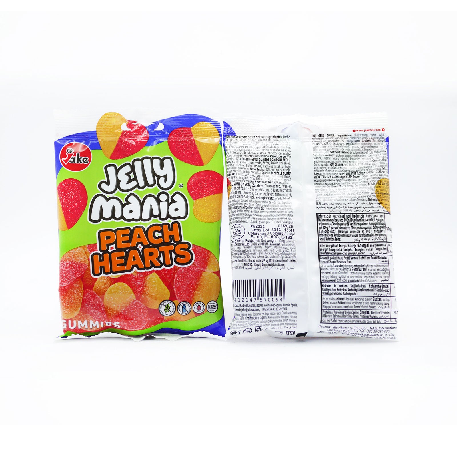 Jelly Mania Peach Hearts 100g