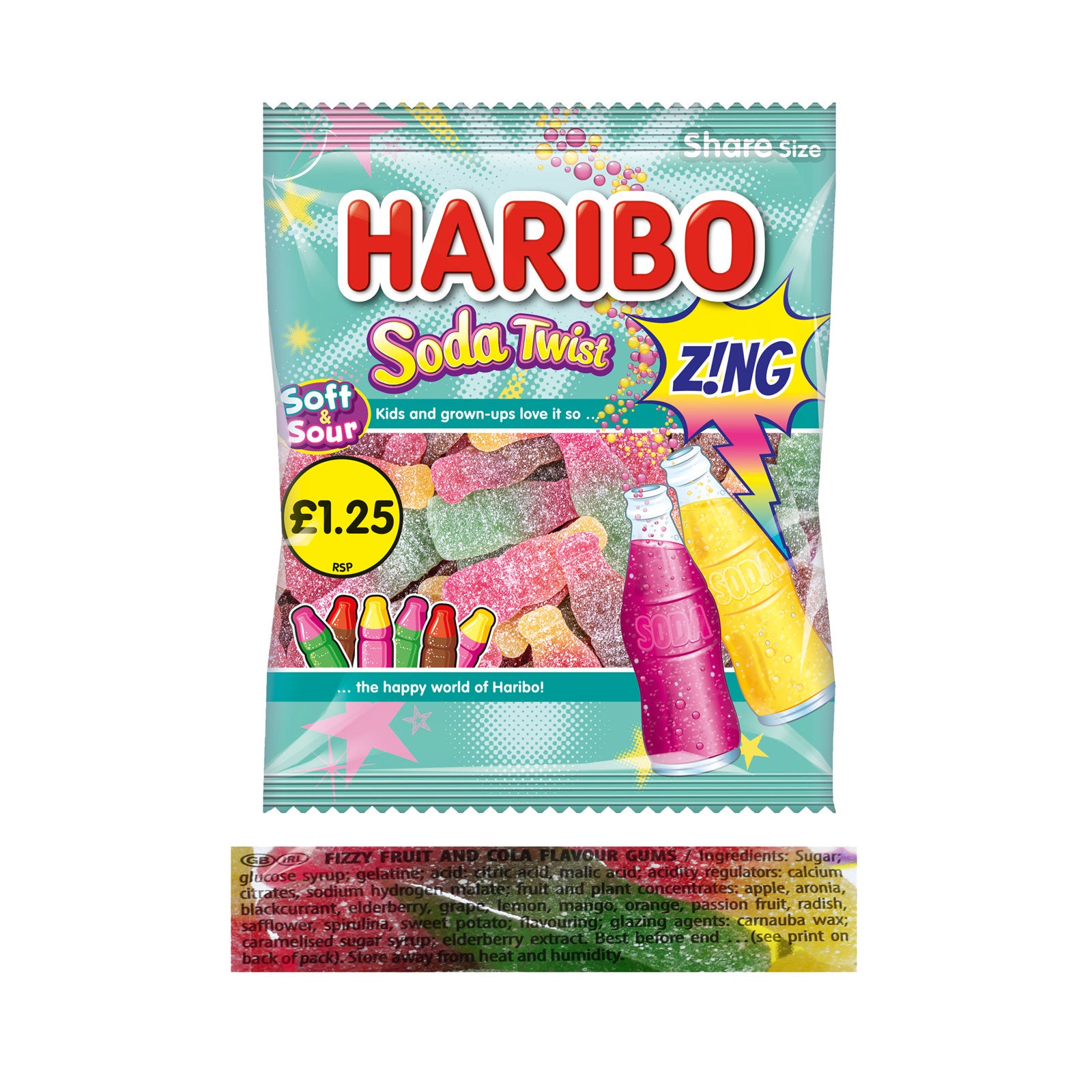 Haribo Soda Twist Zing 160Gm