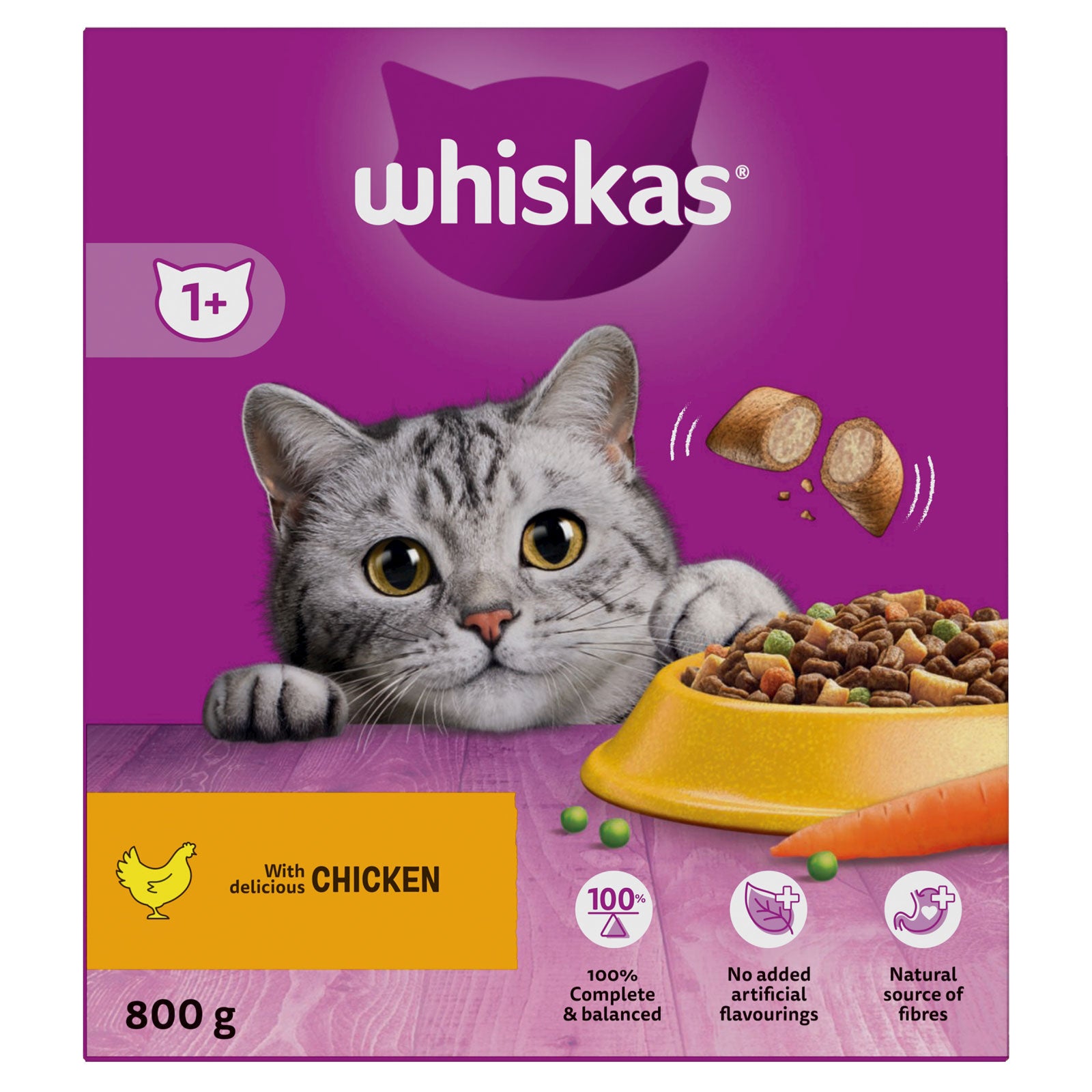 Whiskas 1+ Cat Complete Dry With Chicken 800g