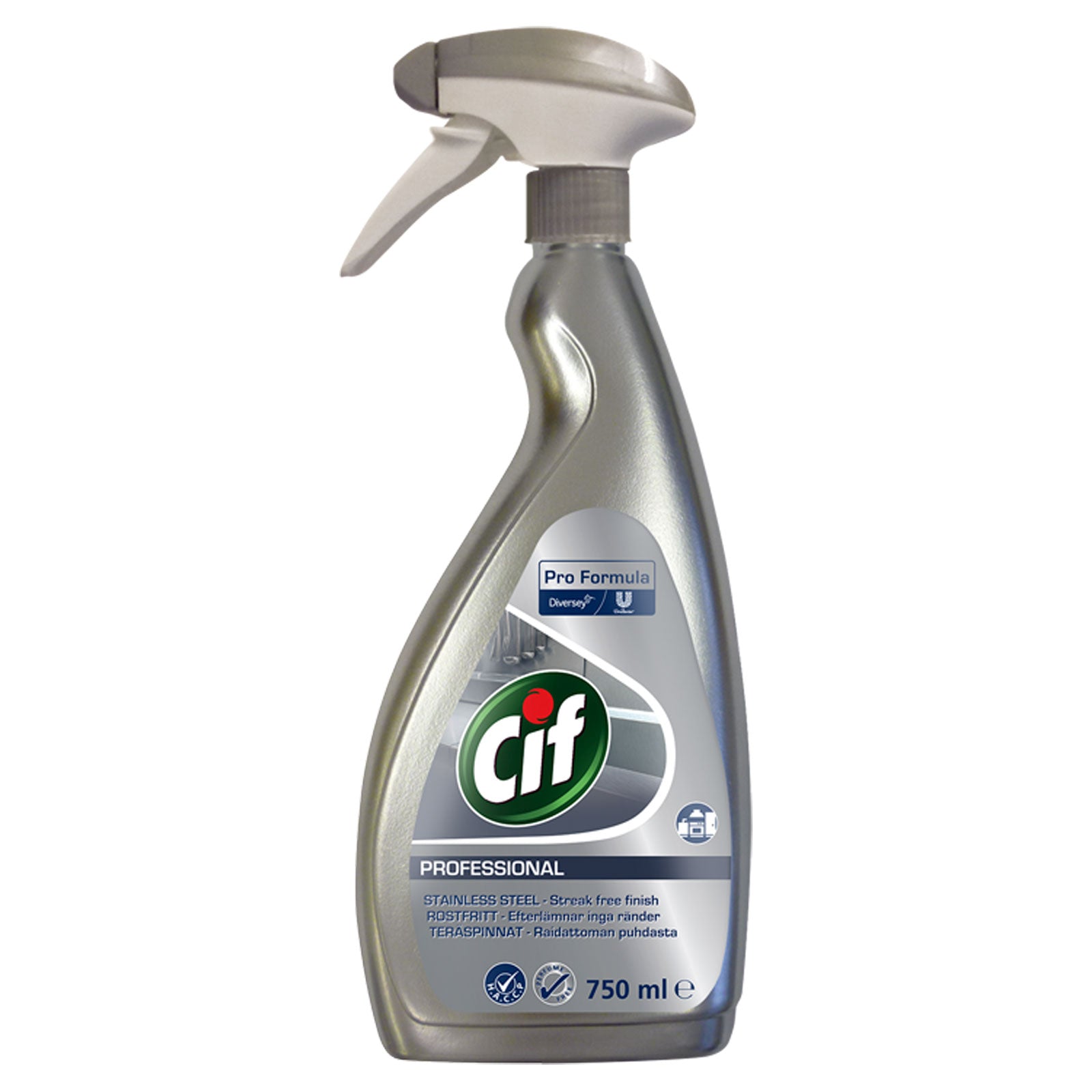 Cif Professional Stainless Steel and Glass Cleaner 750ml