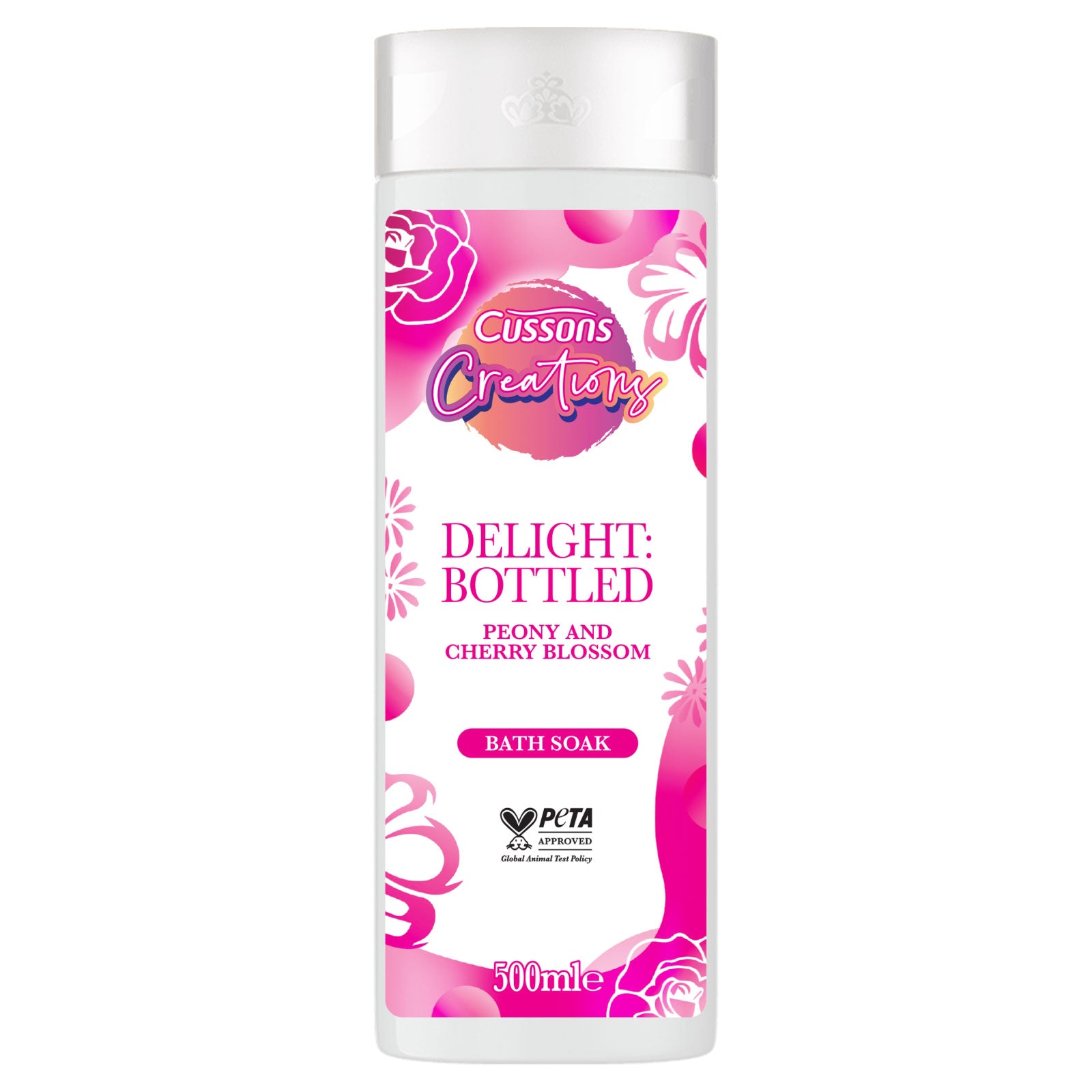 Cussons Creations Delight Bottled Peony & Cherry Blossom Bath Soak 500ml