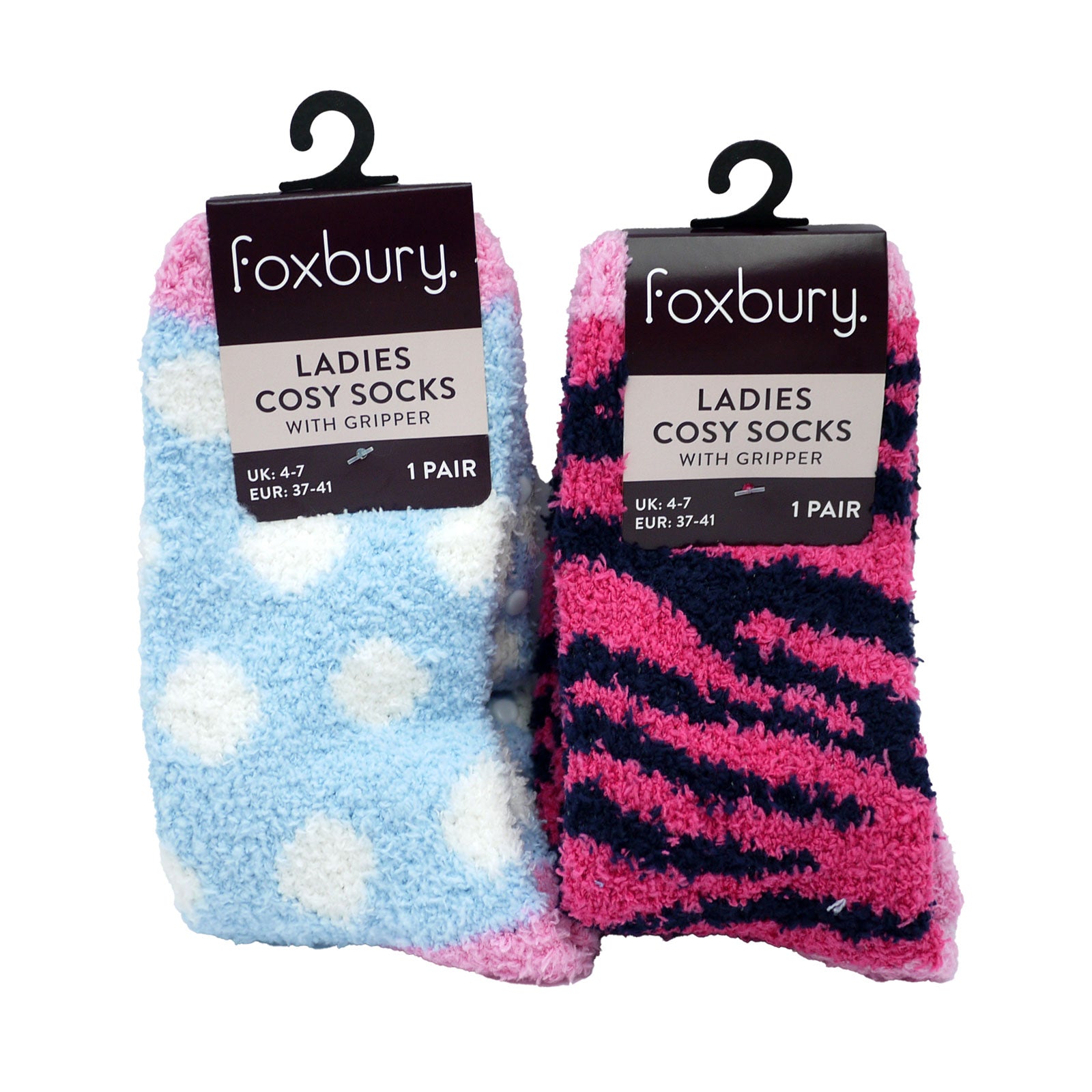 Foxbury Ladies Cosy Socks With Gripper UK 4-8