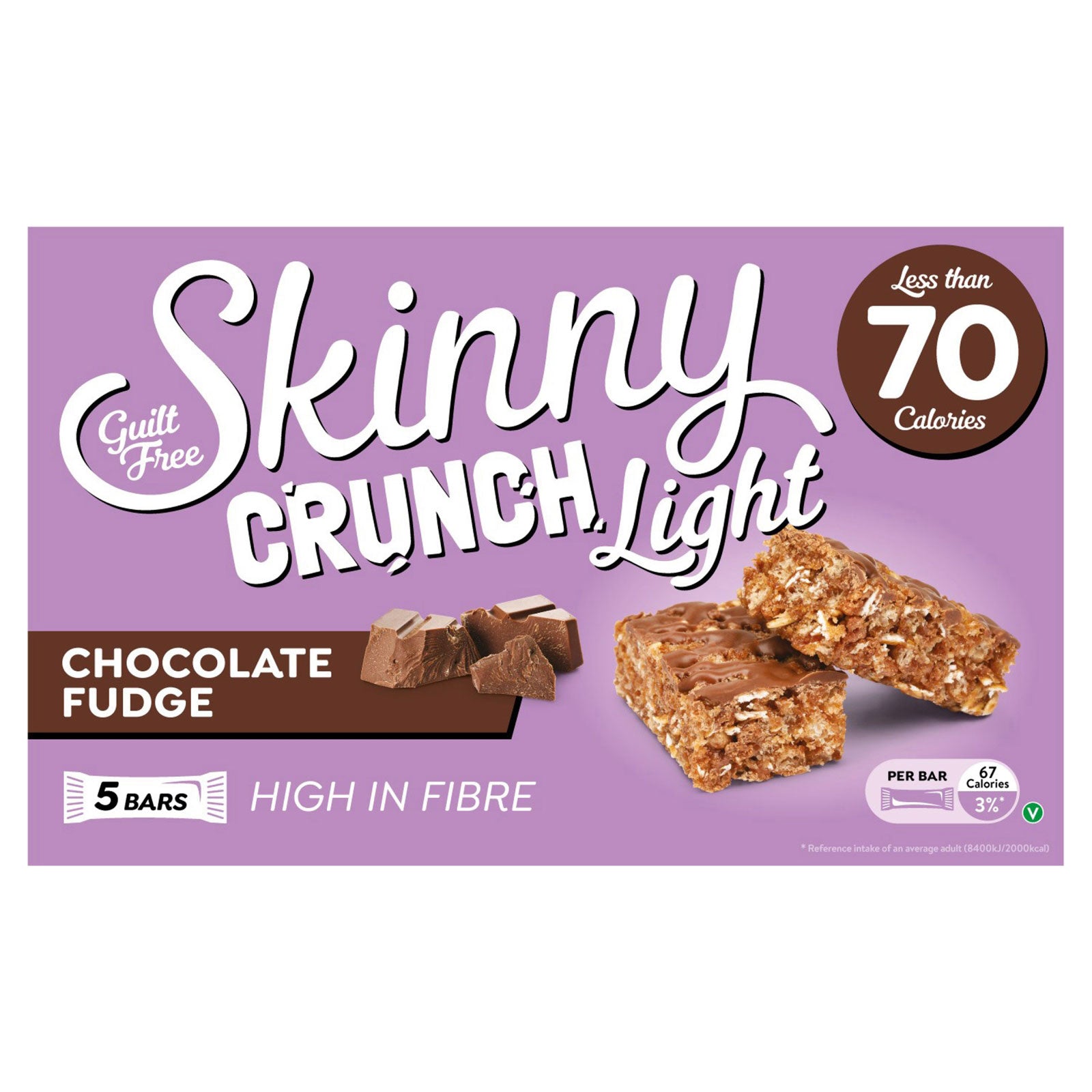 Skinny Crunch Light Chocolate Fudge 5Pk 95g