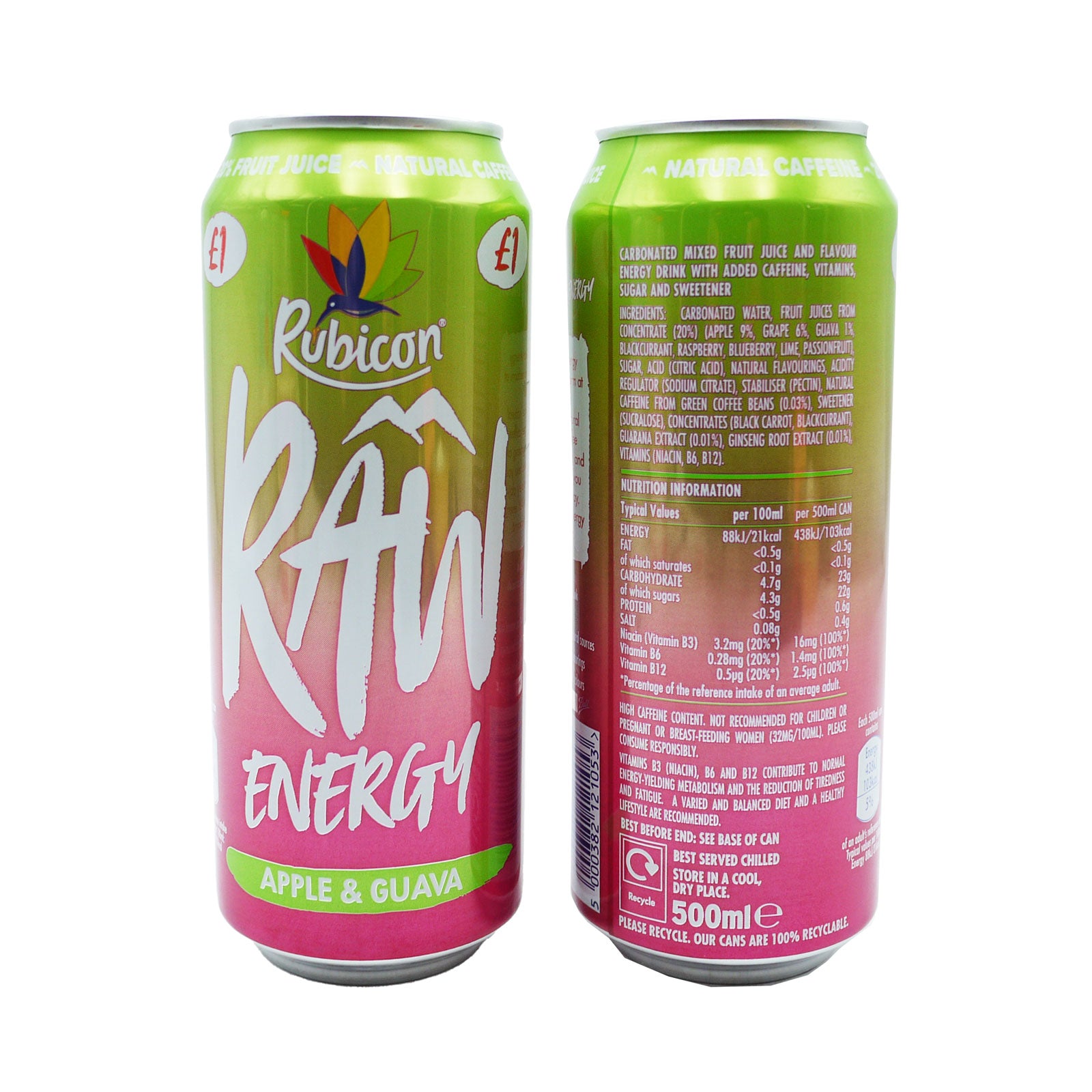 Rubicon Energy Apple & Guava 500ml