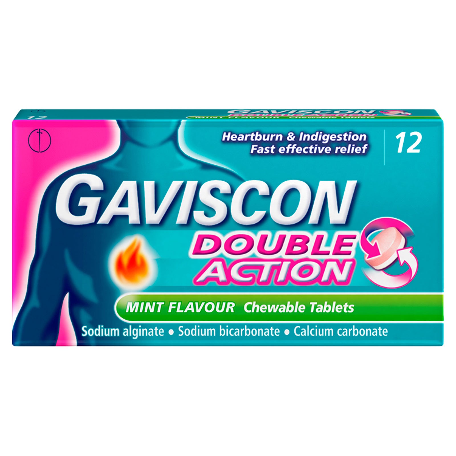 12 Gaviscon Double Action Tablets Mint