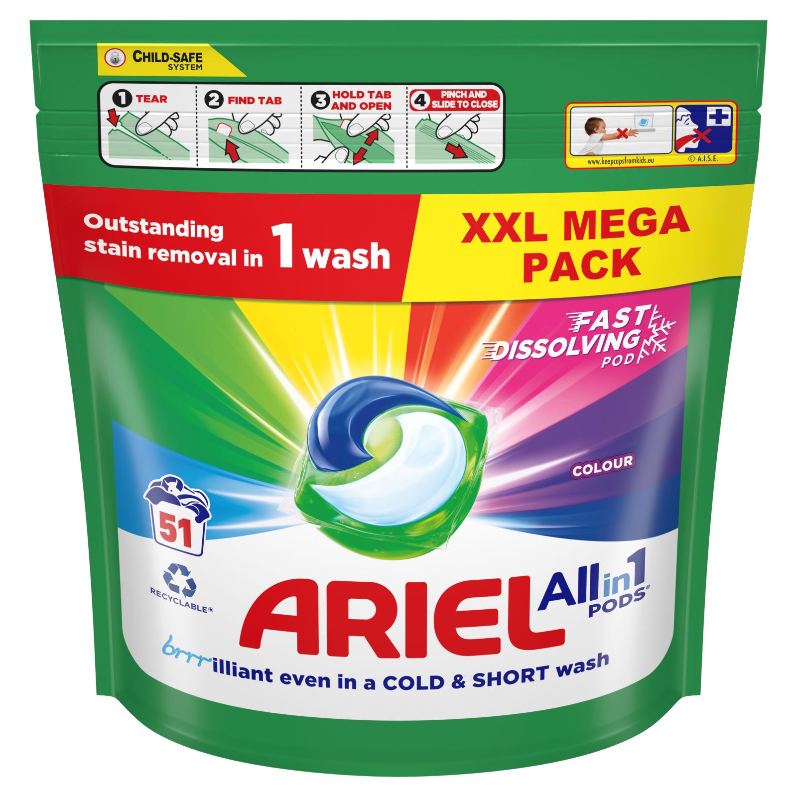 Ariel All in One Pods 51 Washes XXL Mega Pack