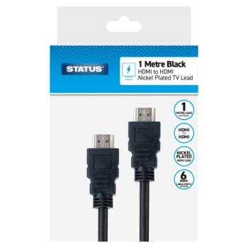 Status 1 Metre HDMI Cable with Lead Nickel Plate