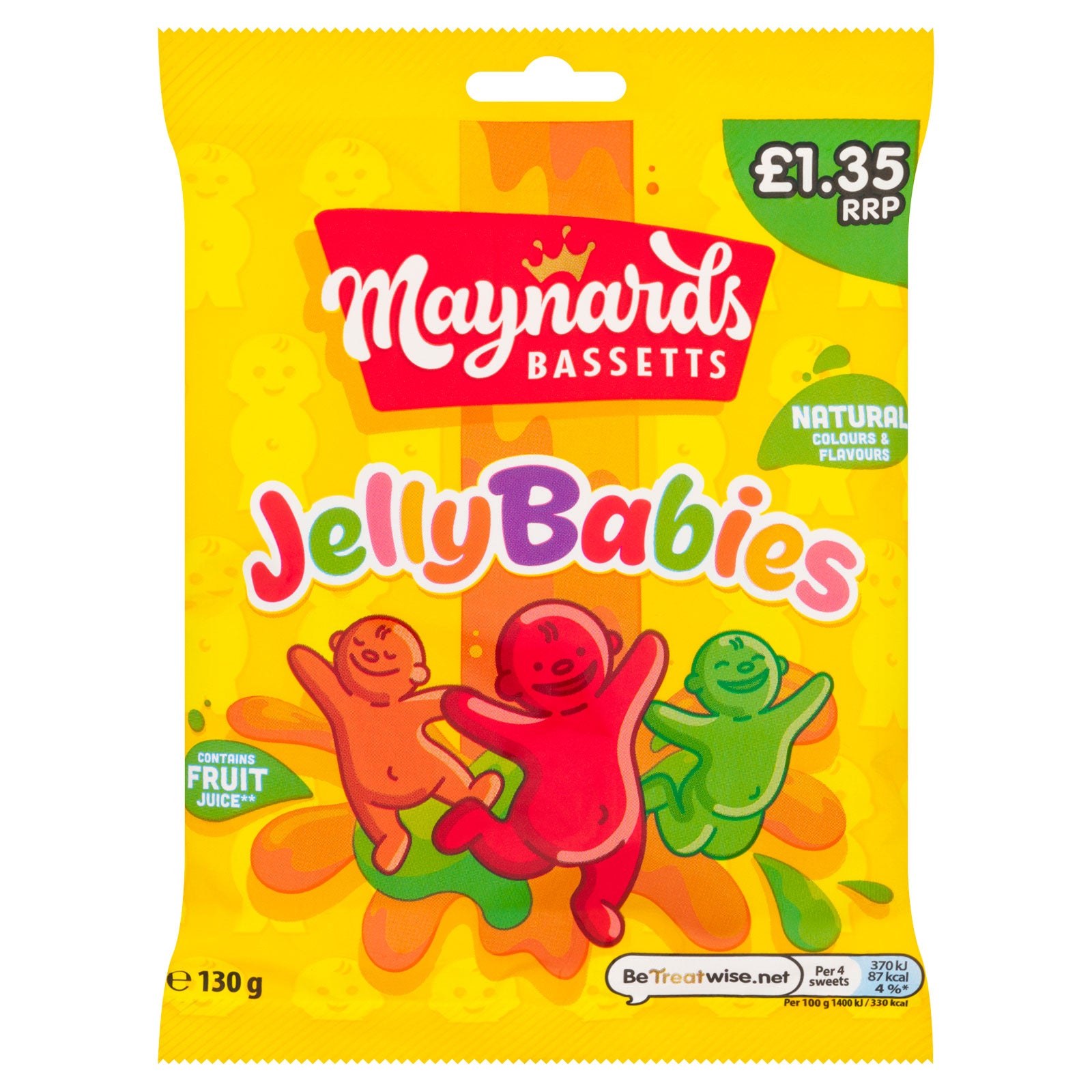 Maynards Bassetts Jelly Babies Natural Colour & Flavours Chews 130g