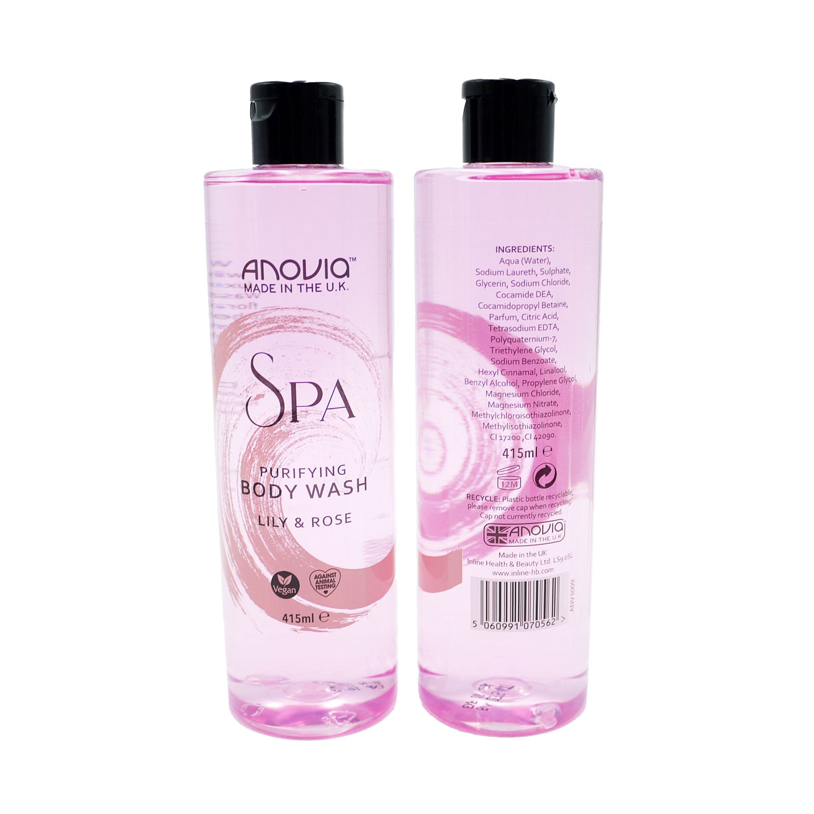 Anovia Spa Purifying Body Wash Lily & Rose 415ml