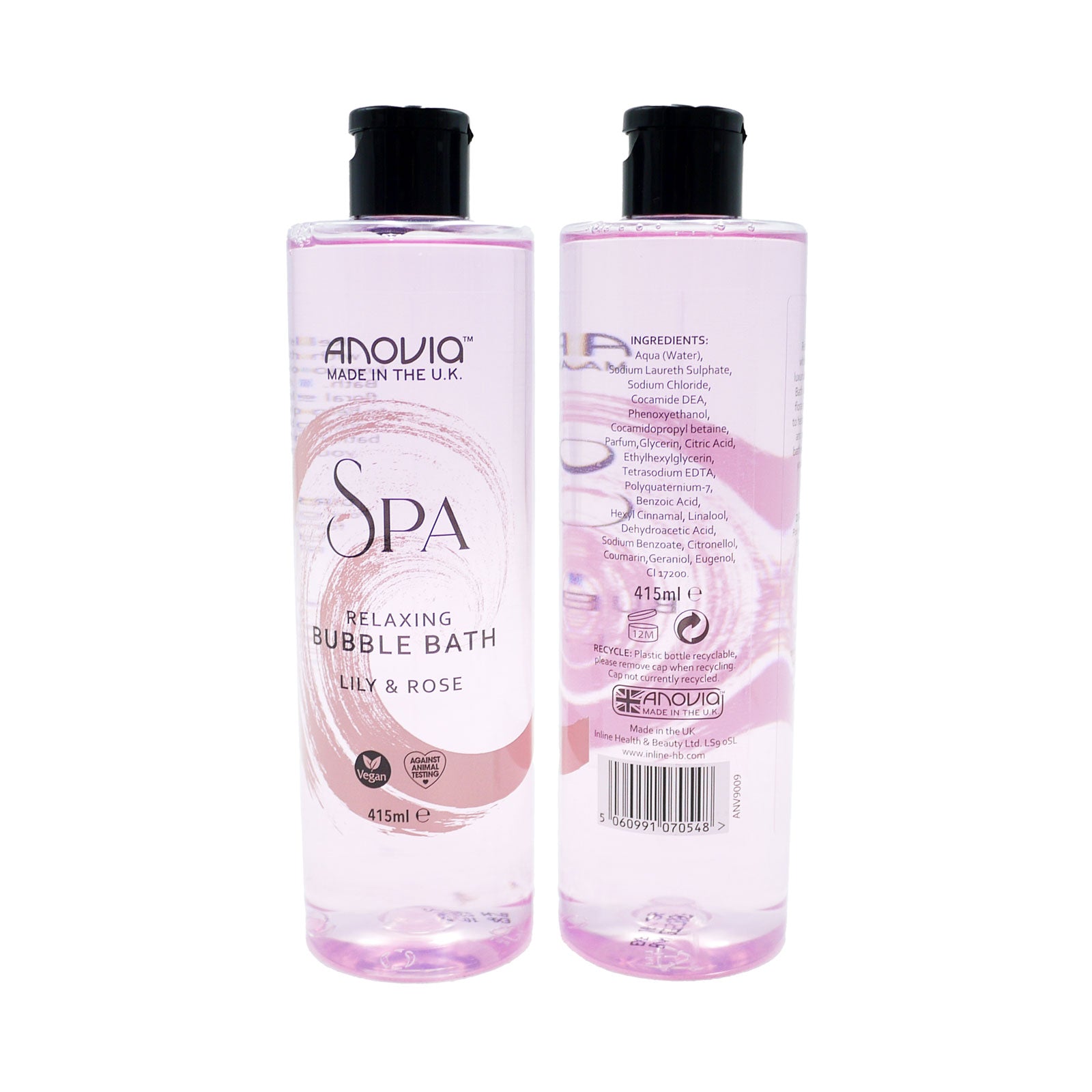 Anovia Spa Relaxing Bubble Bath Lilly & Rose 415ml