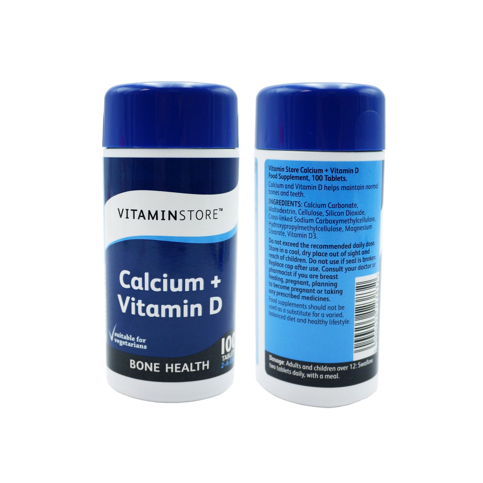 Vitamin Store Calcium & Vitamin D 100 Tablets for Bone Health