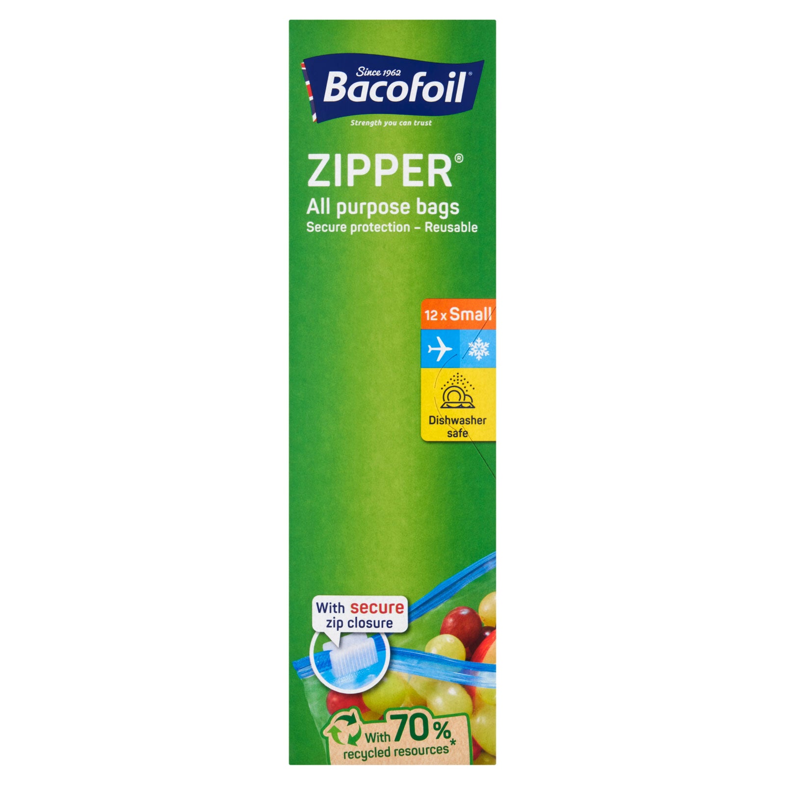 Bacofoil Zipper Bags All Purpose Bags 12 Small