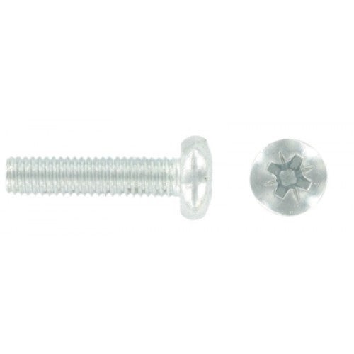 M6 X 30 Pozi Pan Machine Screws & Nuts 6 Per Pack