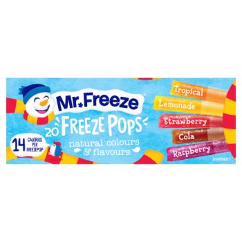 Mr Freeze 20 Freeze Pops natural colours & flavours