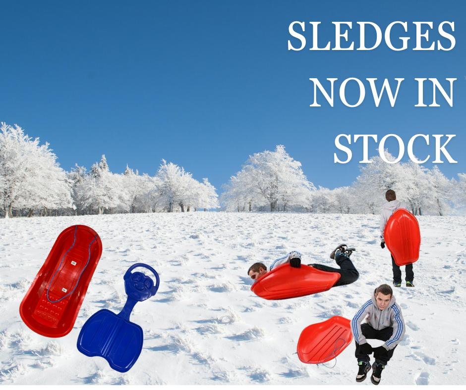 Toboggan Sleigh Sledge Rope Snow Sledge x 1  - Colour Red - Heavy Duty Durable For Adults Children