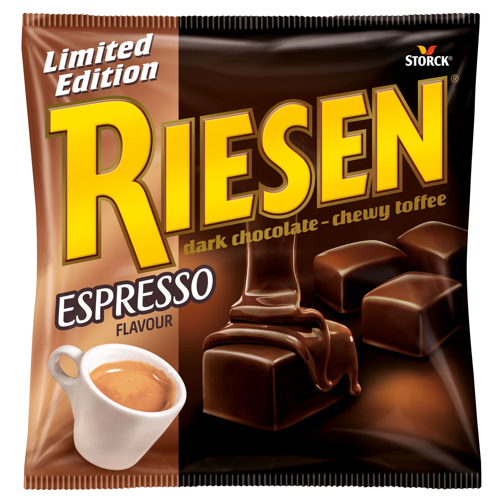 Riesen Dark Chocolate  Chewy Toffee Espresso Flavour 135g