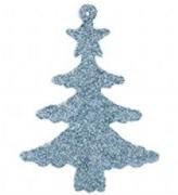 Set Of 8 Hanging Glitter Christmas Decorations Tree