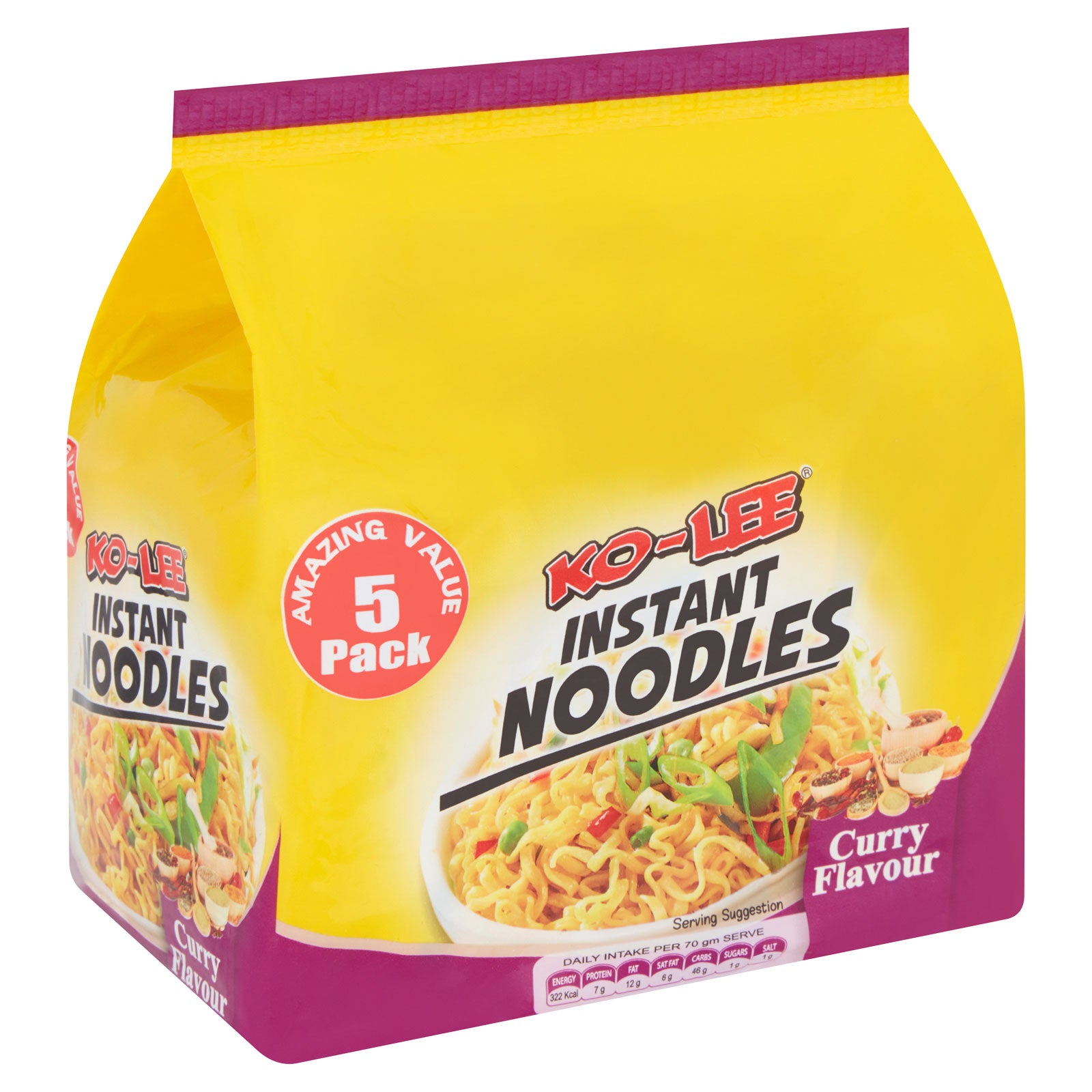 KO-LEE Instant Noodles 5 Pack Curry Flavour