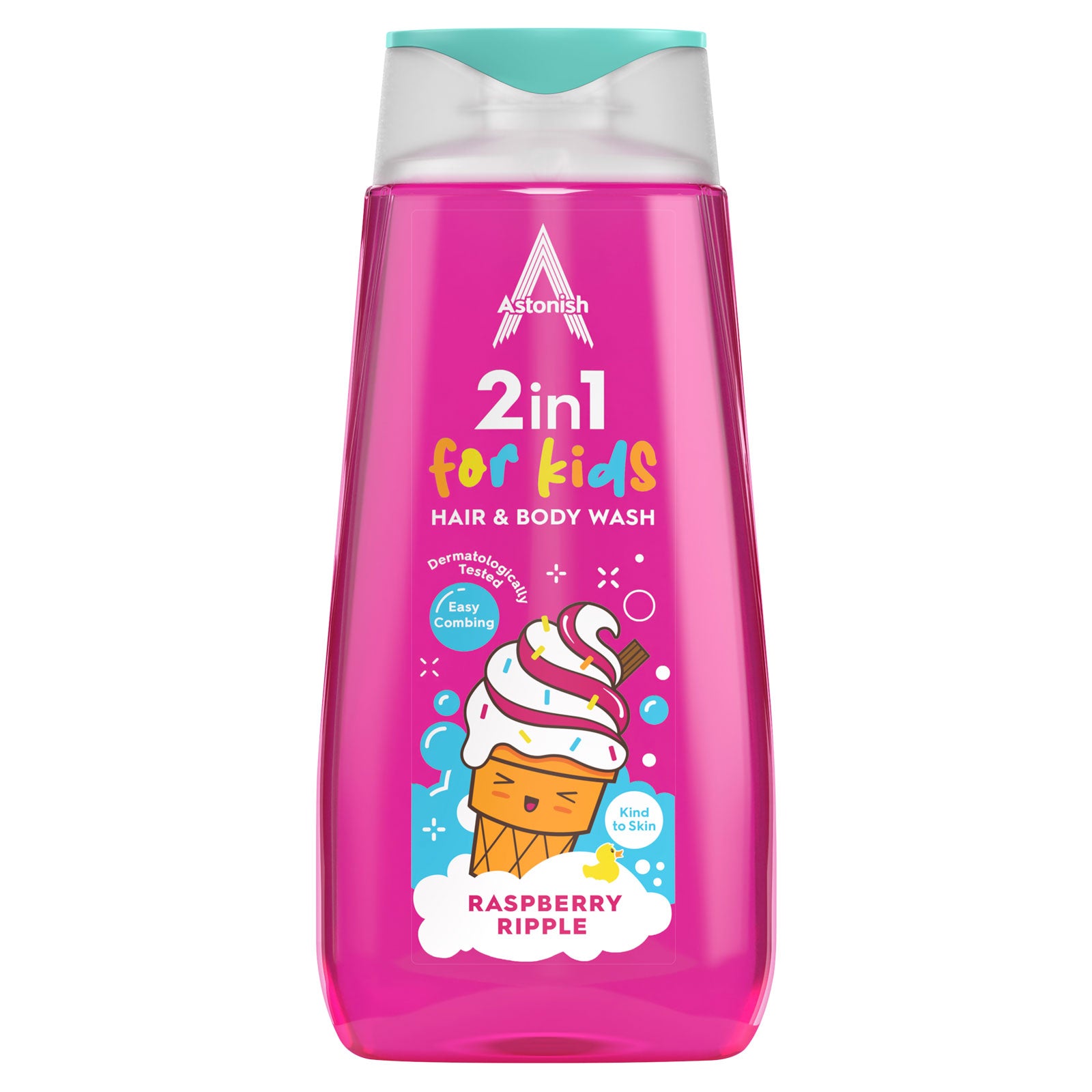 Ashtonish 2 in 1 For Kids Hair & Body Wash Raspberry Ripple 400ml