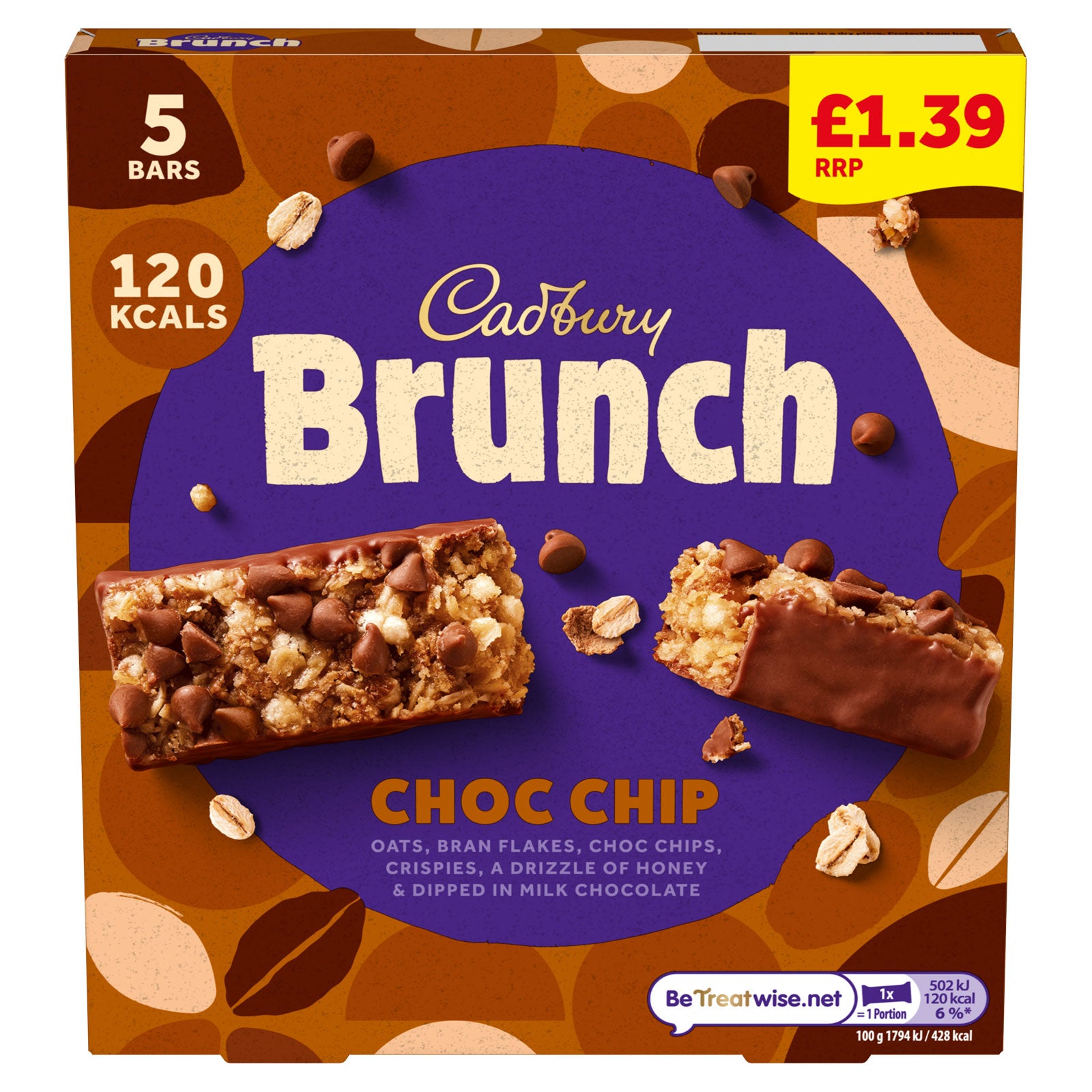 Cadbury Brunch Choc Chip 5 Bars