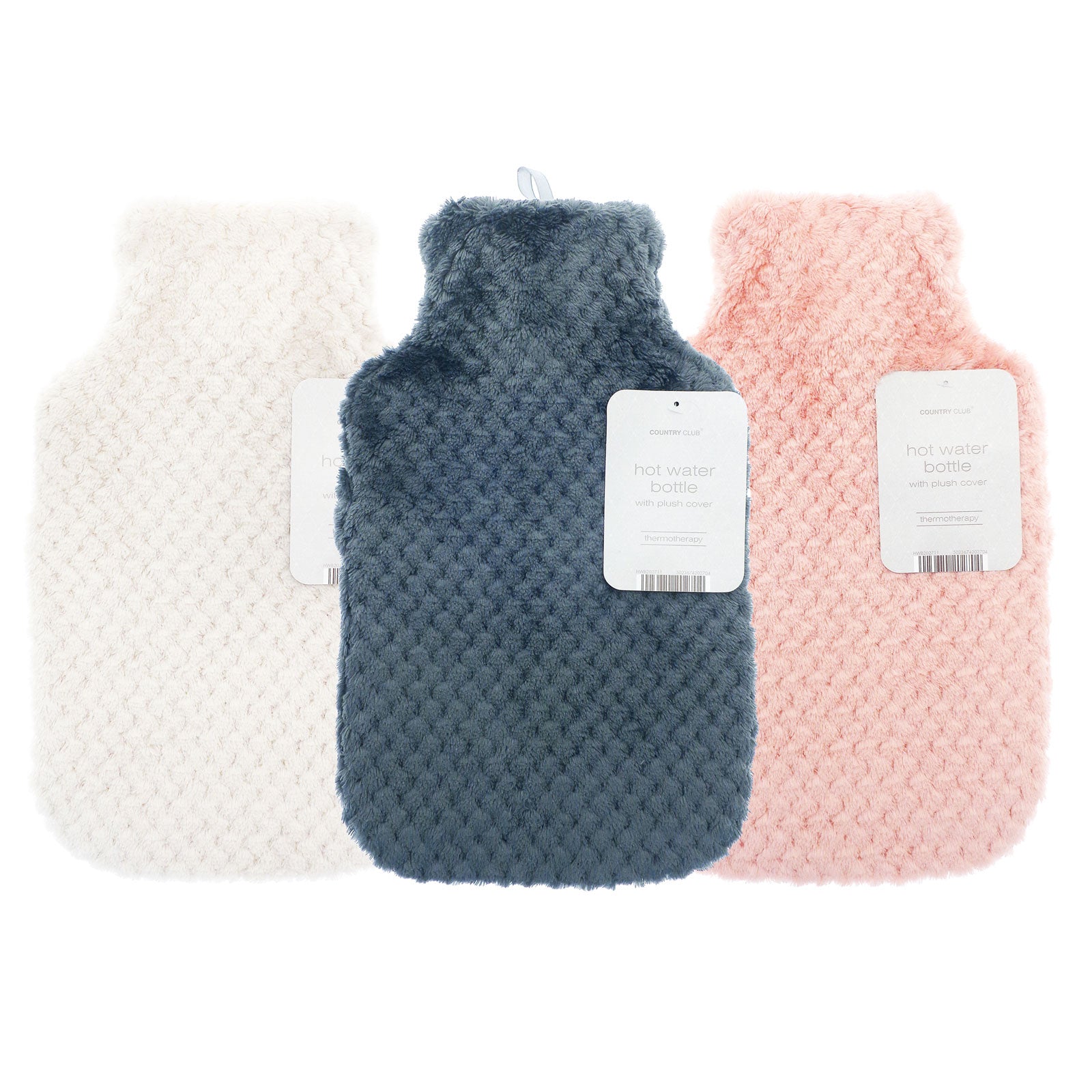 Hot Water Bottle Faux Fur Popcorn Assorted Colours