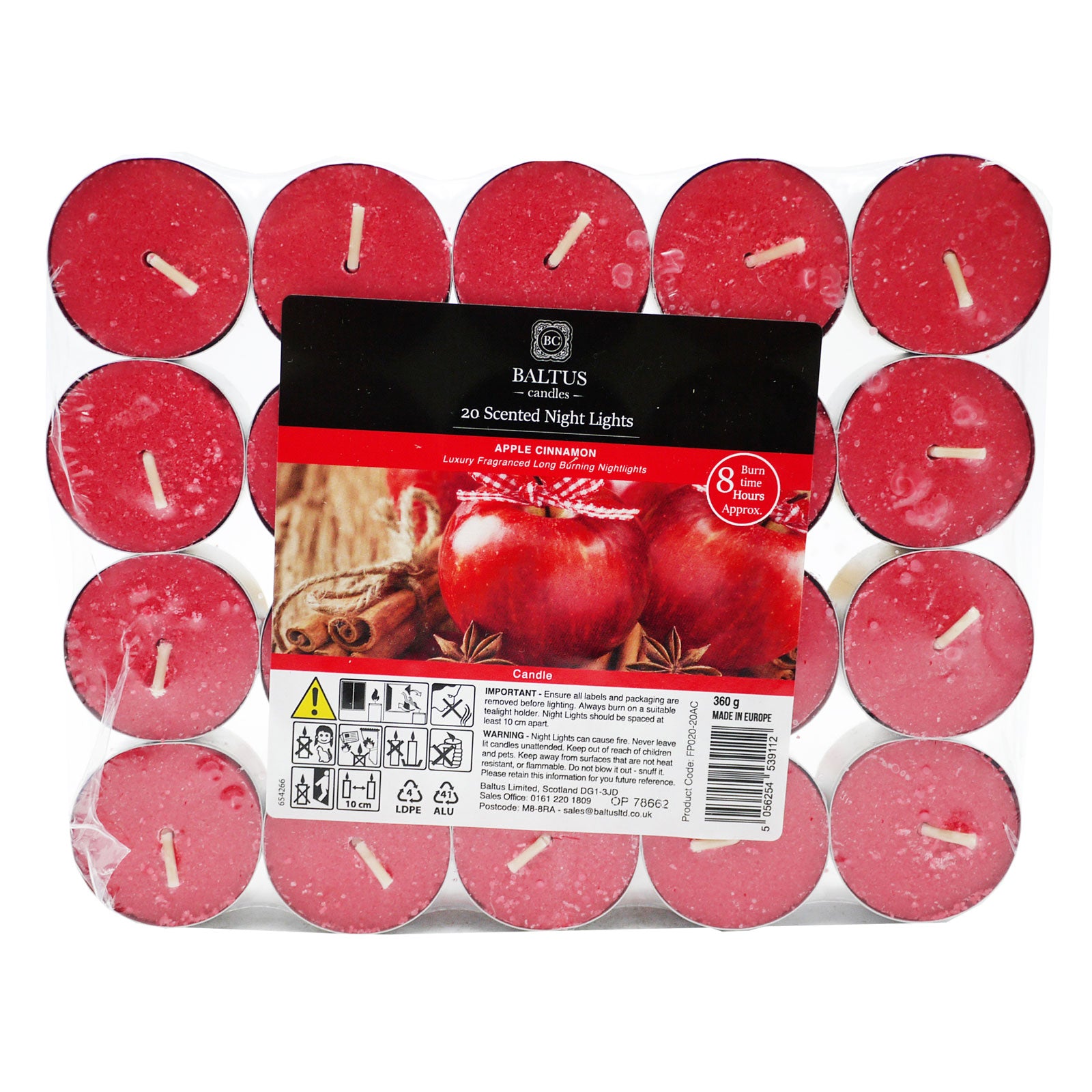 Baltus Candles 20 Tealights Scented Apple Cinnamon 8hr