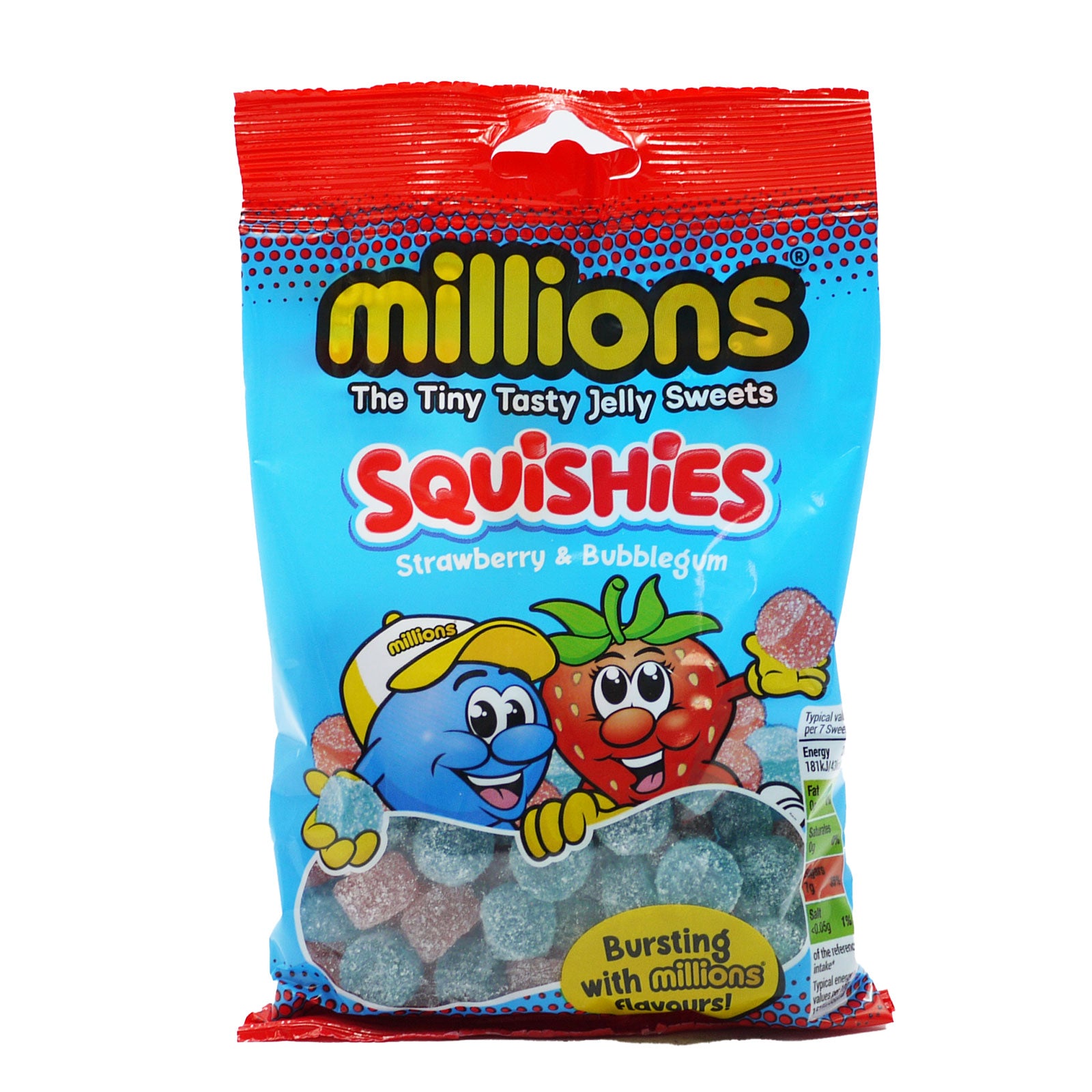 Millions Squishies Strawberry & Bubblegum Jelly Sweets 130g