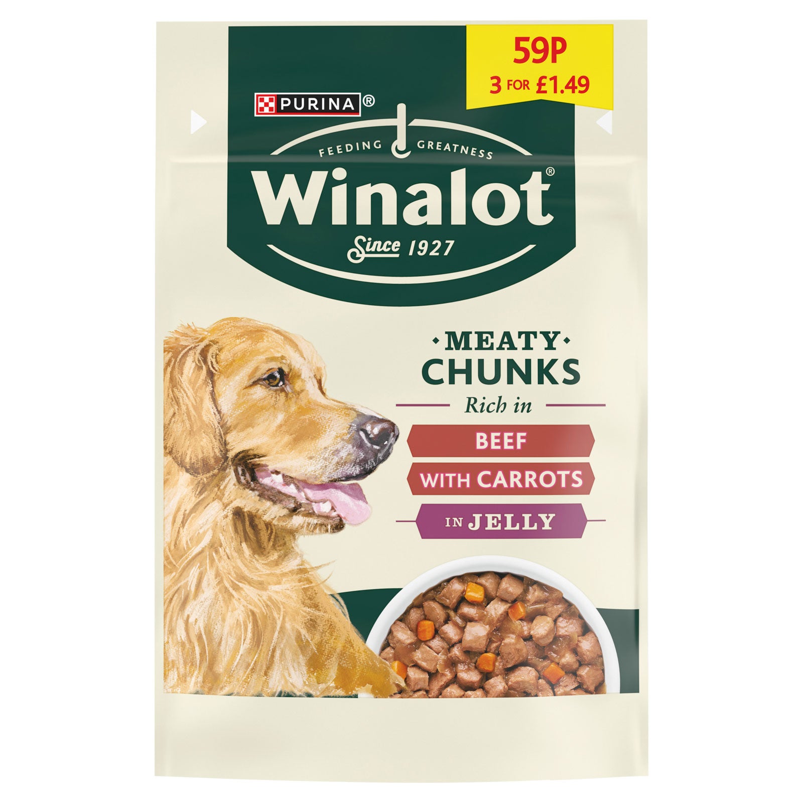 Winalot Meaty Chunks Rich in Chicken With Carrots in Gravy 100g