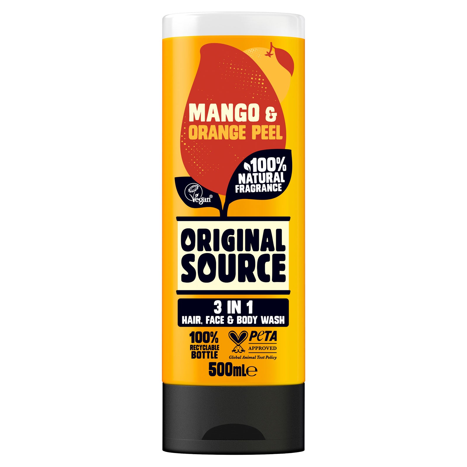 Original Source 3 in 1 Hair, Face & Body Wash Mango & Orange Peel 500ml