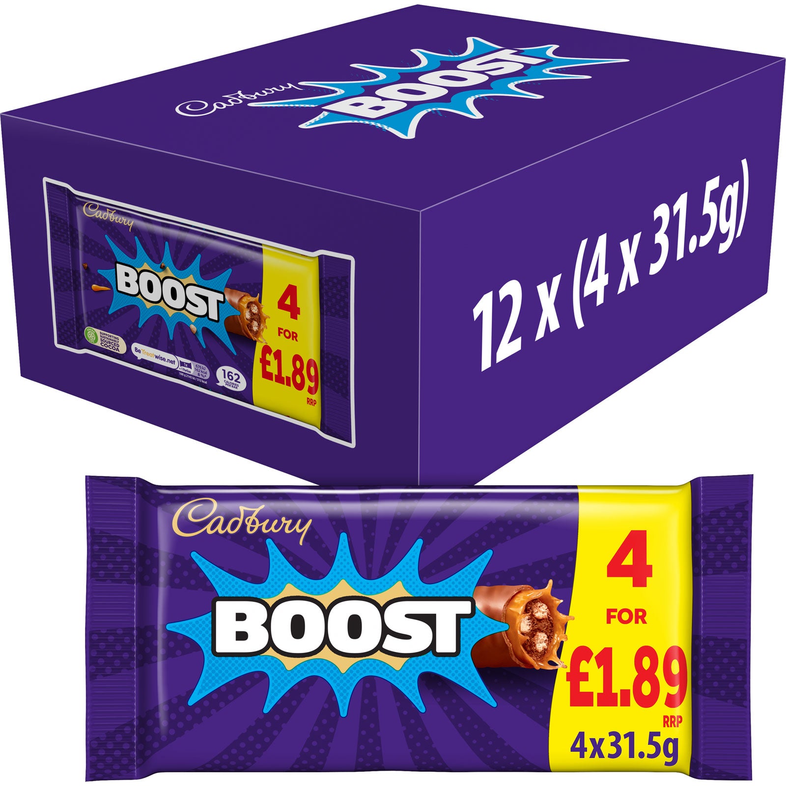 Cadbury Boost 4pk Multipack | High Quality Chocolate & Sweets Online - Product Image
